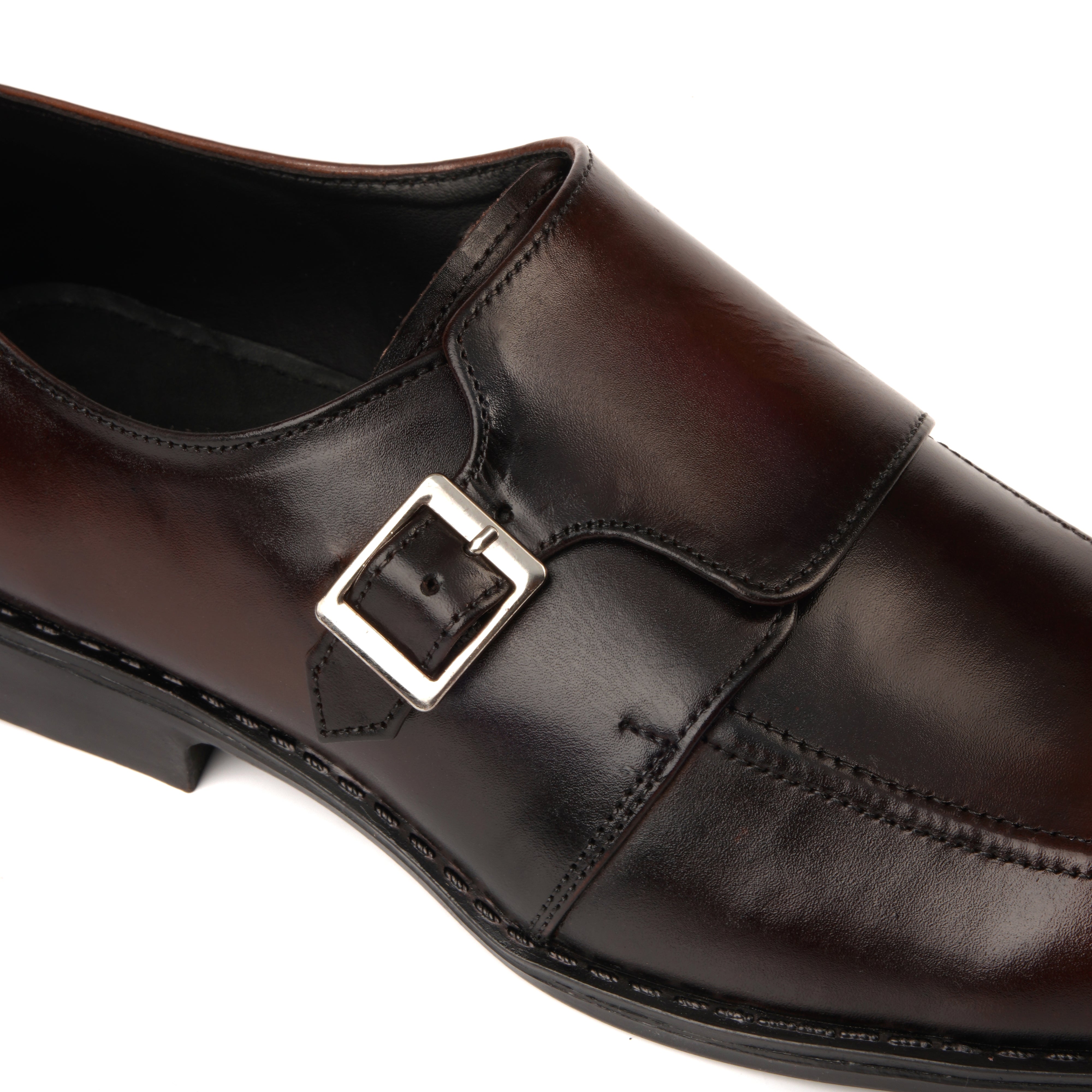 7011-Brown Rubber Sole Cow Leather Formal - DeVogue