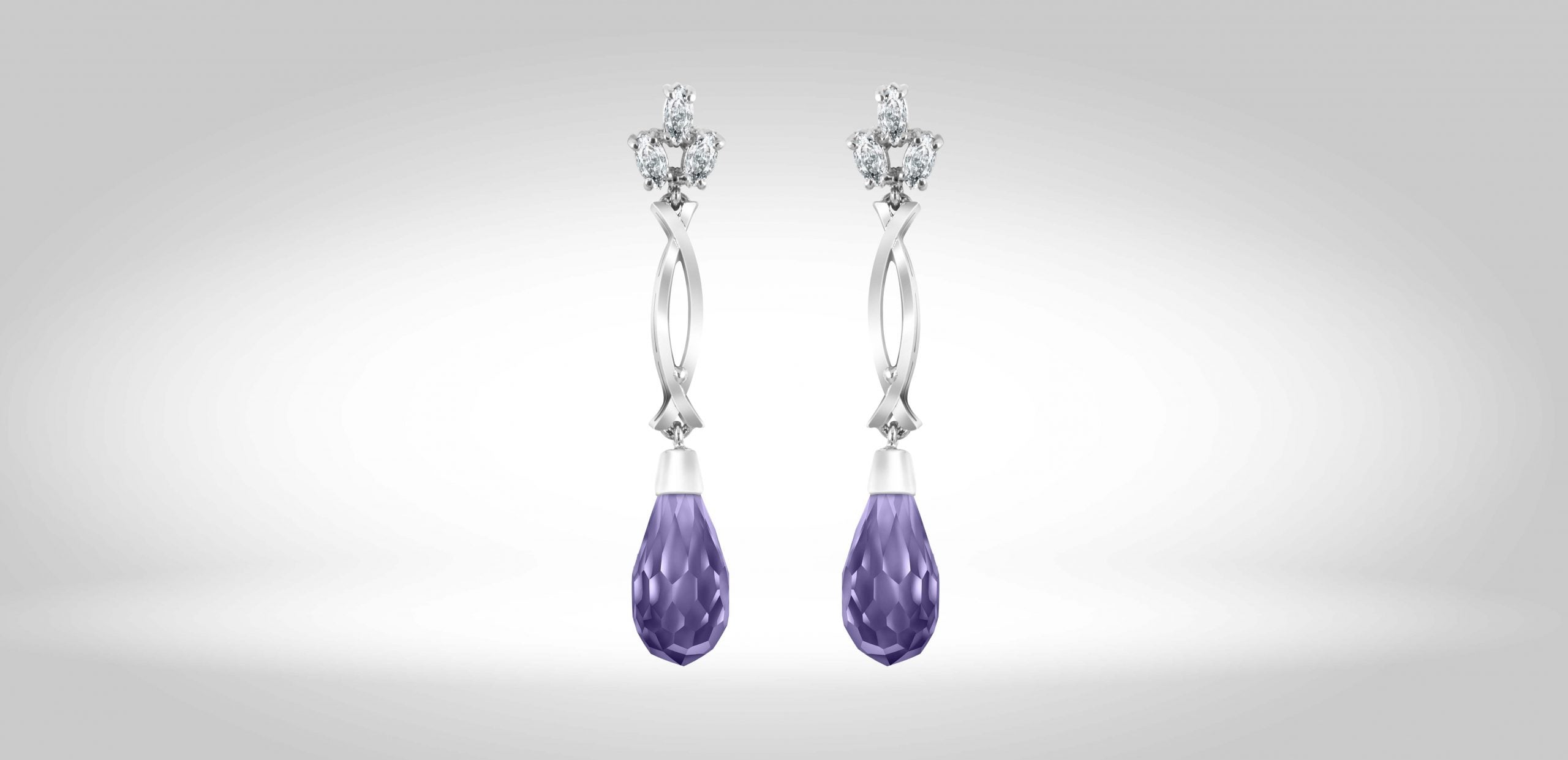 Earring- Syn. Amethyst