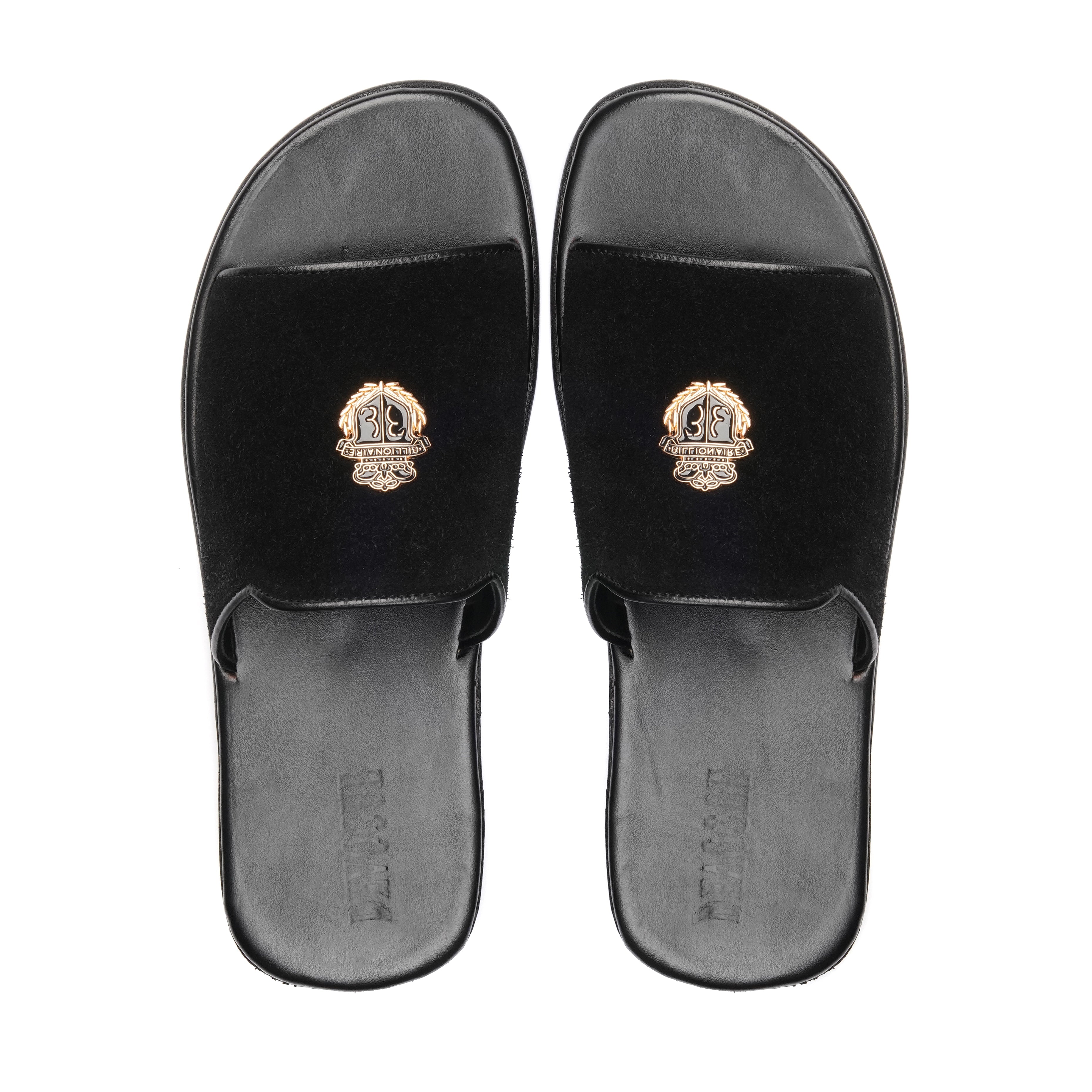CT-01-Black Suede Chappal - DeVogue