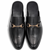 4044-Black Mule Style Pure Cow Leather Shoes