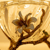 Imported Italian Crystal Glass Candy Bowl with Lid on Sculpted Branch Stand