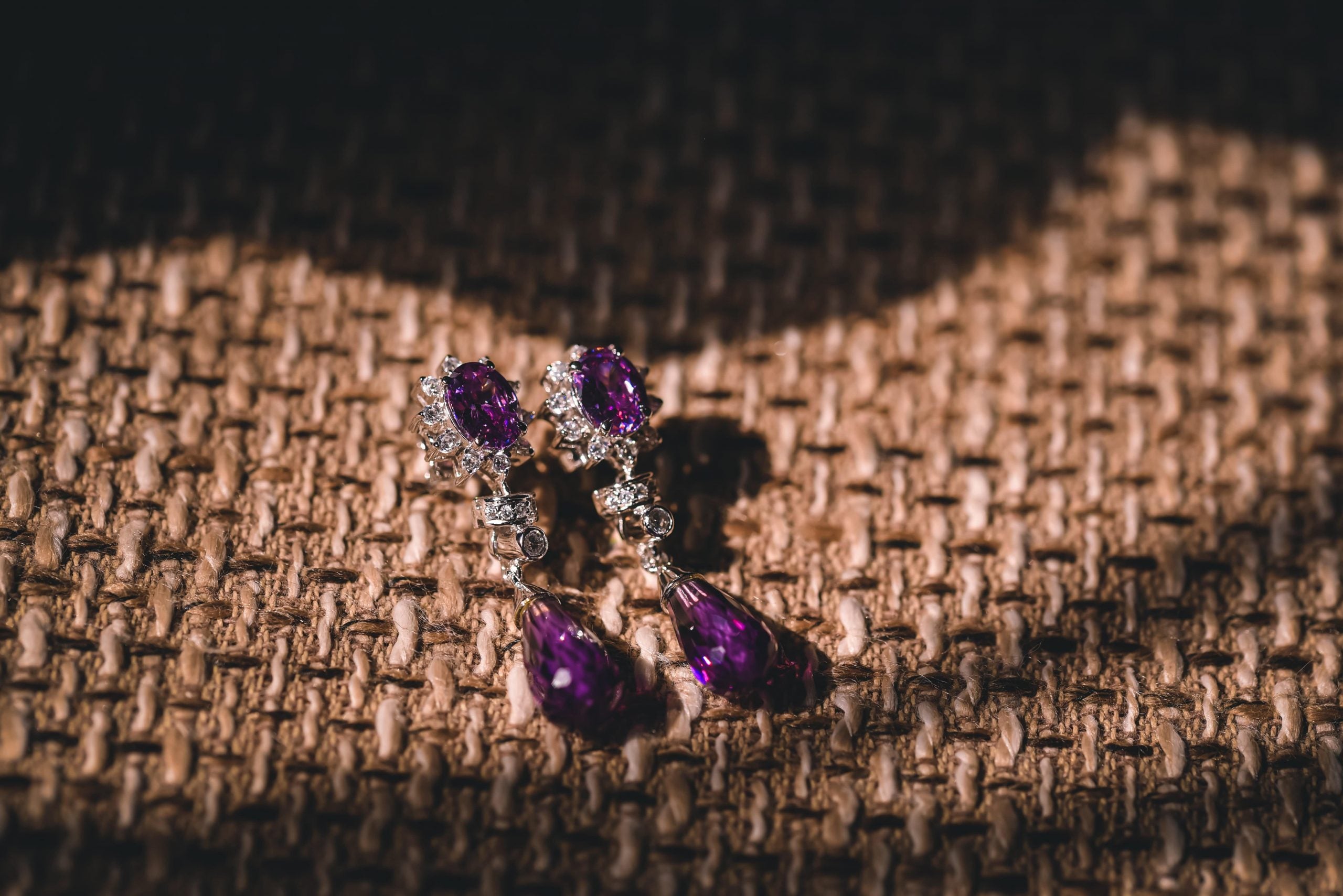 Purple Drop Earrings