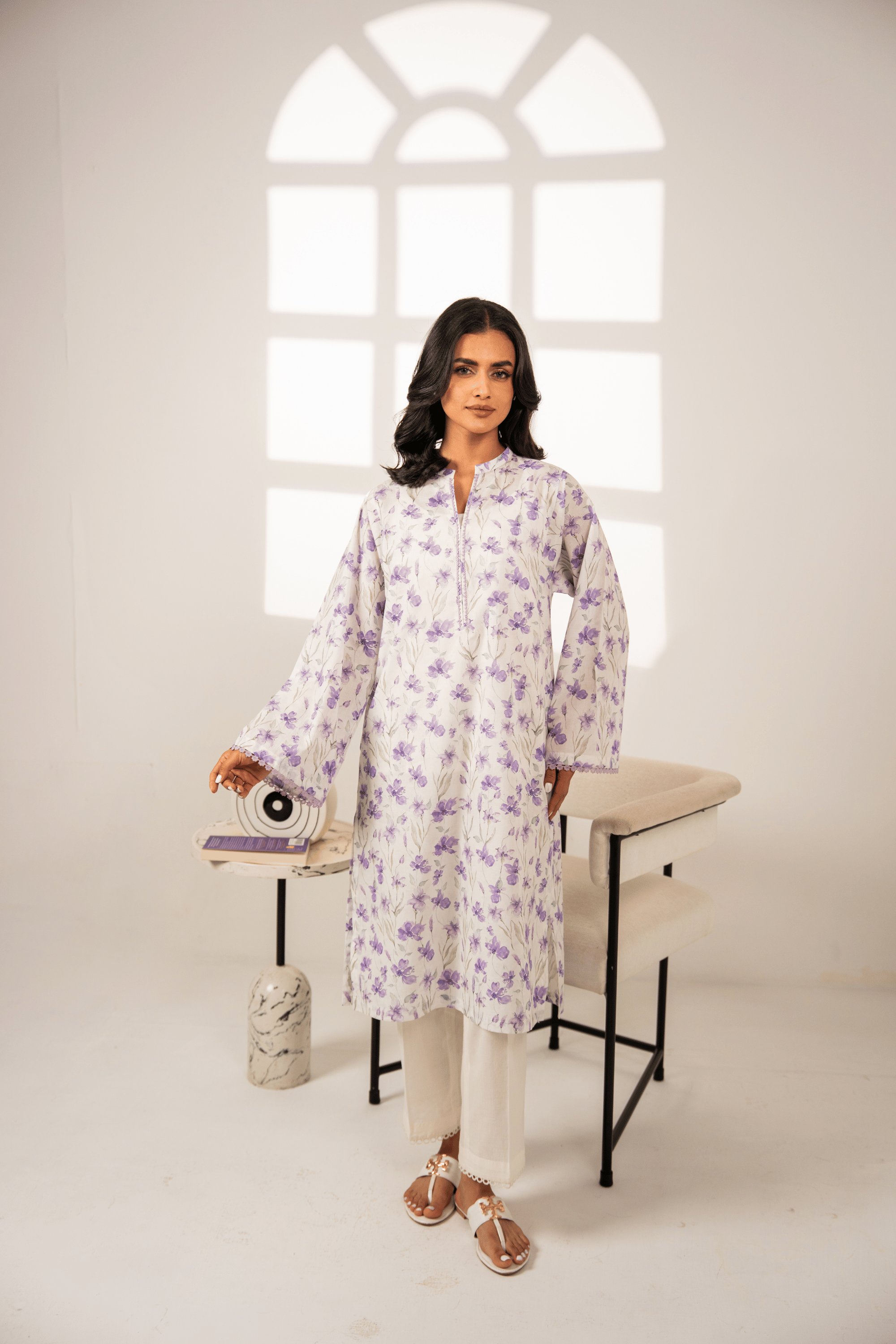 Floral Ink Kurta