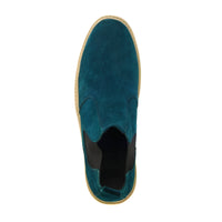 8017-Green Suede Chelsea Boots - DeVogue