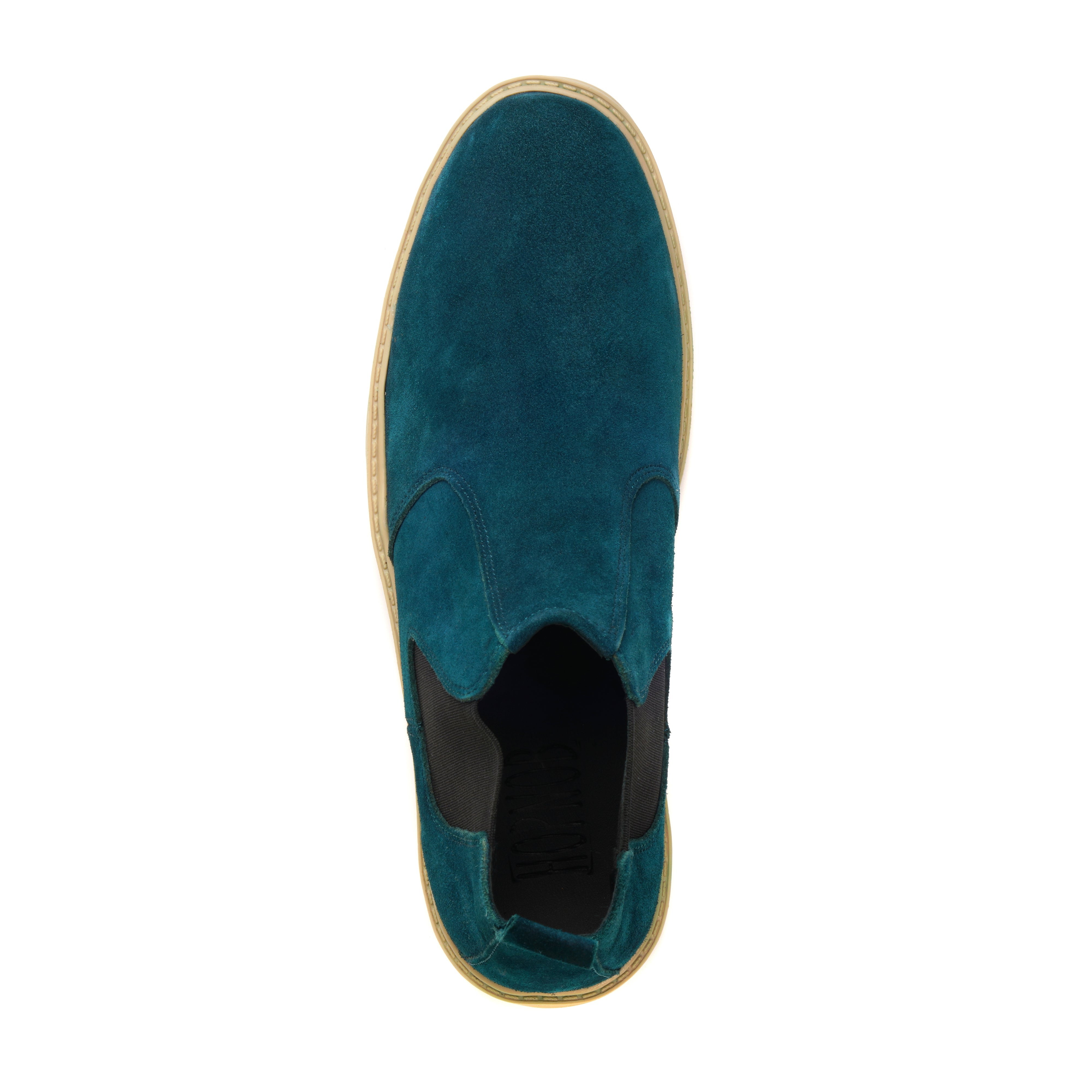 8017-Green Suede Chelsea Boots - DeVogue