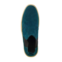 8017-Green Suede Chelsea Boots - DeVogue