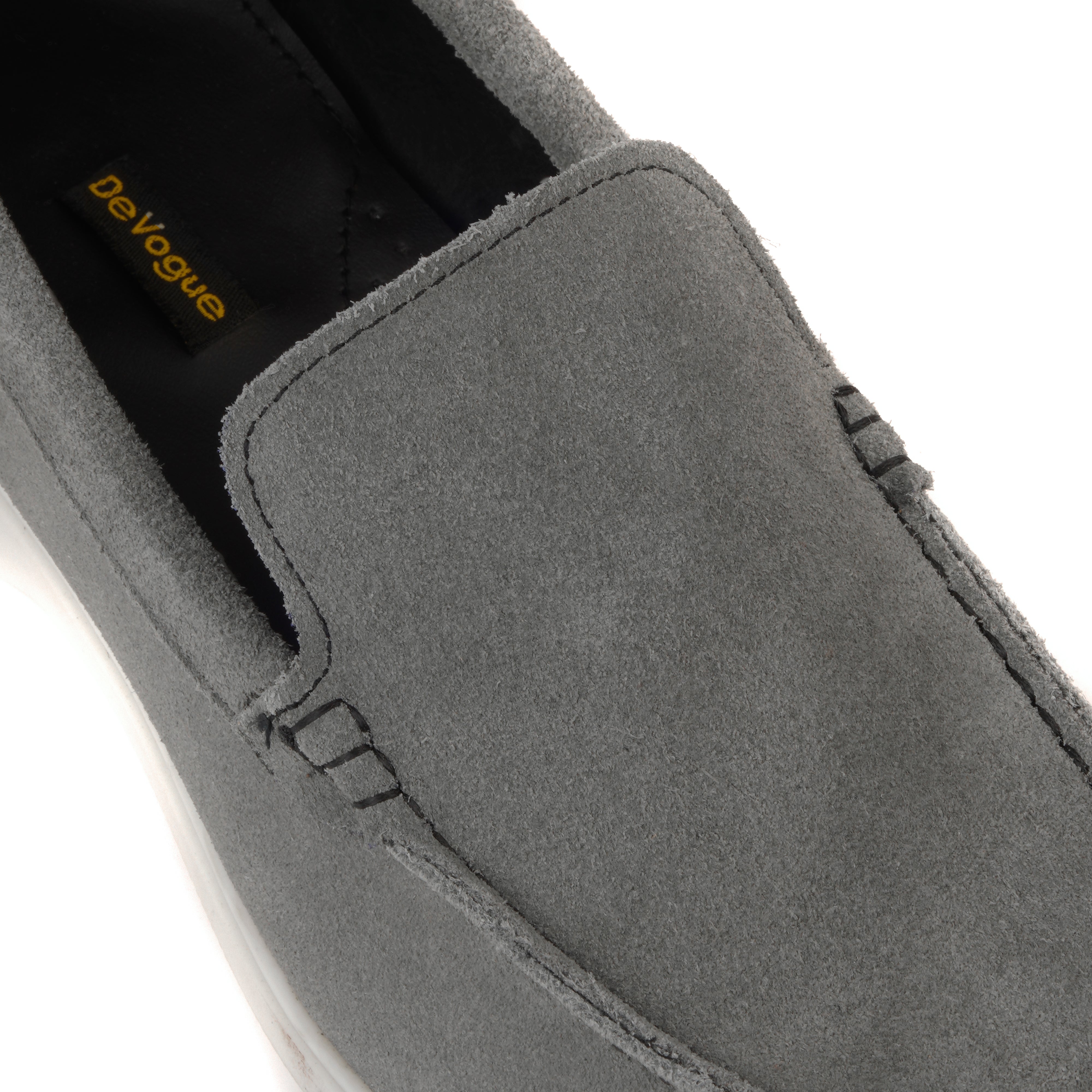LP-01 Grey loafers with white sole - DeVogue