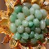 Golden Sunflower Showpiece with Green Jade Stones
