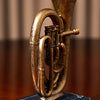 Vintage Gold Tuba Sculpture on Book Base