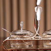 Calla Lily Twin Jar Condiment Set with Mirrored Tray