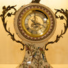 Imported Italian Vintage Porcelain Table Clock with Brass Scrollwork