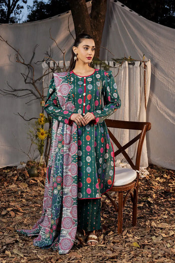 Safwa | Olive Whisper – 3PC Printed Ready to Wear (P000511) - Mmall