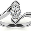 Celeste Marquise Cut 1 Carat GRA Certified Moissanite Ring in 925 Silver with Rhodium Plating