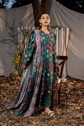 Safwa | Olive Whisper – 3PC Printed Ready to Wear (P000511) - Mmall