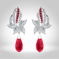 Glorious Ruby Pendant Set - Synthetic Drop