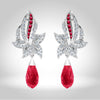 Round Ruby Earrings, Drop Man Made