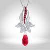 Glorious Ruby Pendant Set - Synthetic Drop