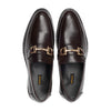 Brown Cow Leather Horse Bit Formal Loafer Style In Rubber Sole