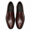 5004-Hot Maroon Cow Leather Formal Loafer Style In Rubber Sole