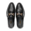 St-05-Black Cow Leather Horse Bit Formal Loafer Style In Rubber Sole