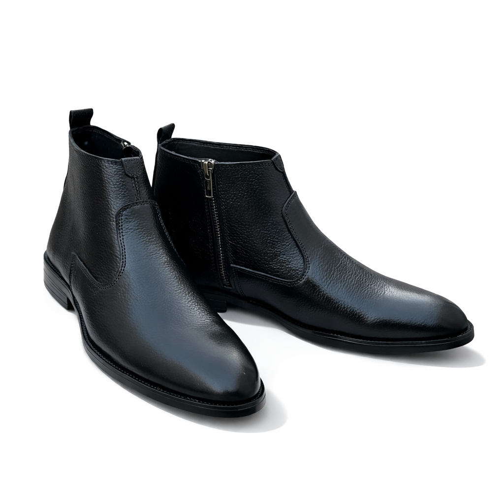 LT-01 Black Mild Ankle Boots Cow Leather - DeVogue
