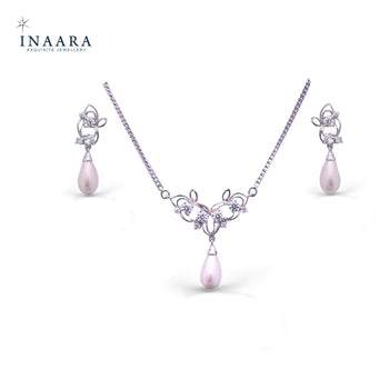 White Pearl Necklace Set