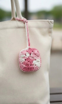 Crochet Square Bag Charm & AirPods Case Accessory Gulyarn