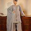 Safwa | Smoky Taupe – 3PC Unstitched Suit (FAR07)