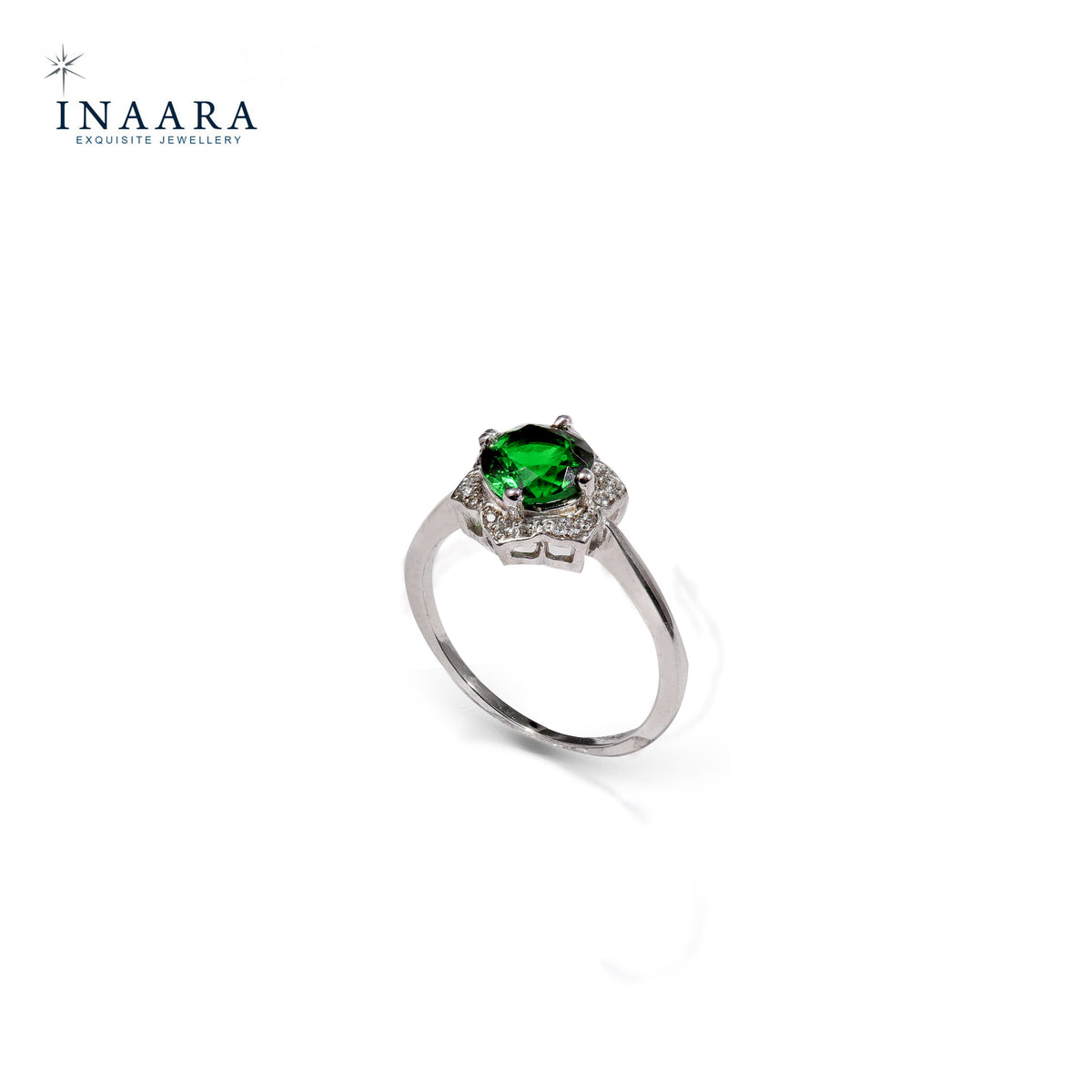 Green Round Zircon Ring