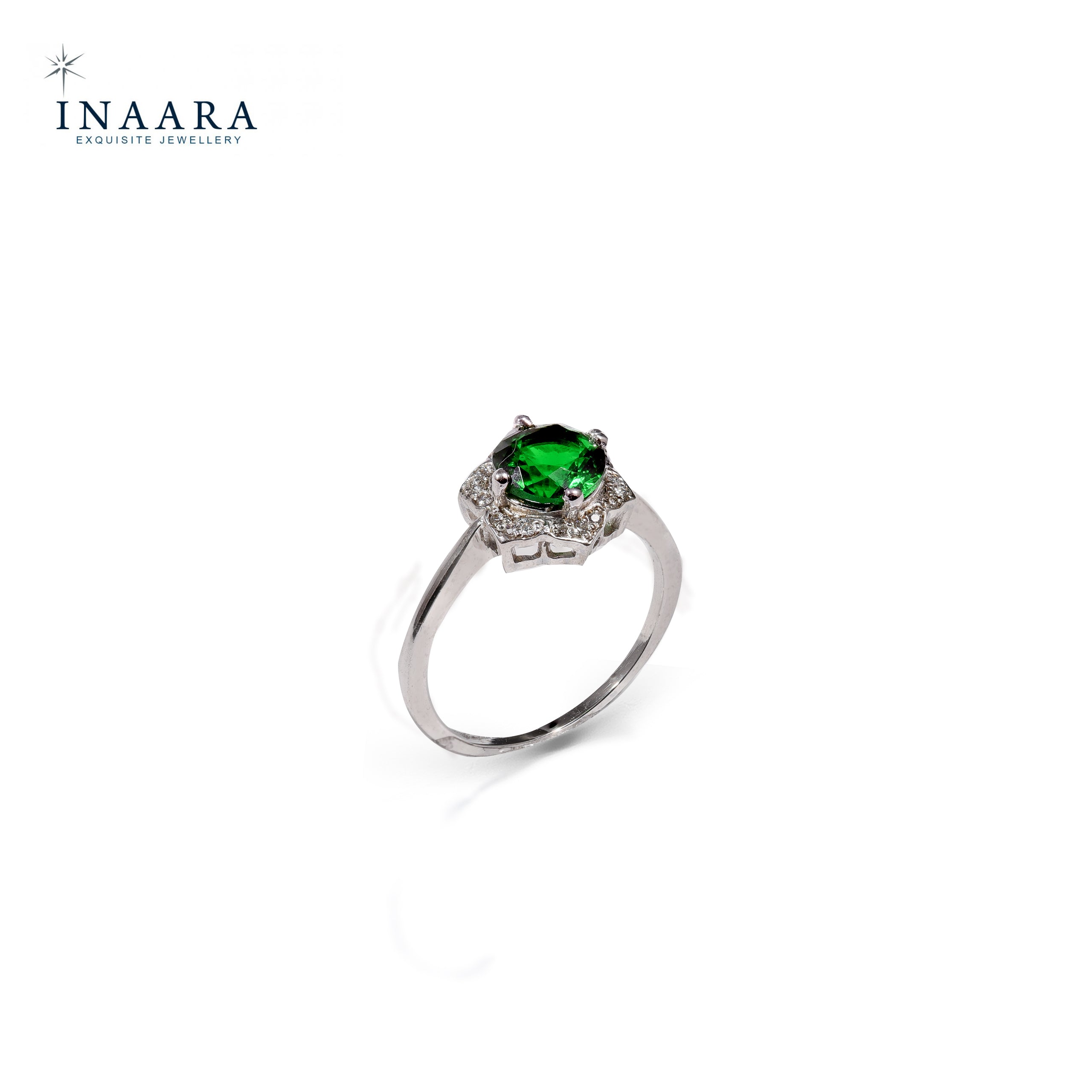 Green Round Zircon Ring