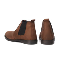 SKU:8010-Brown Cow Leather Chelsea boots - DeVogue