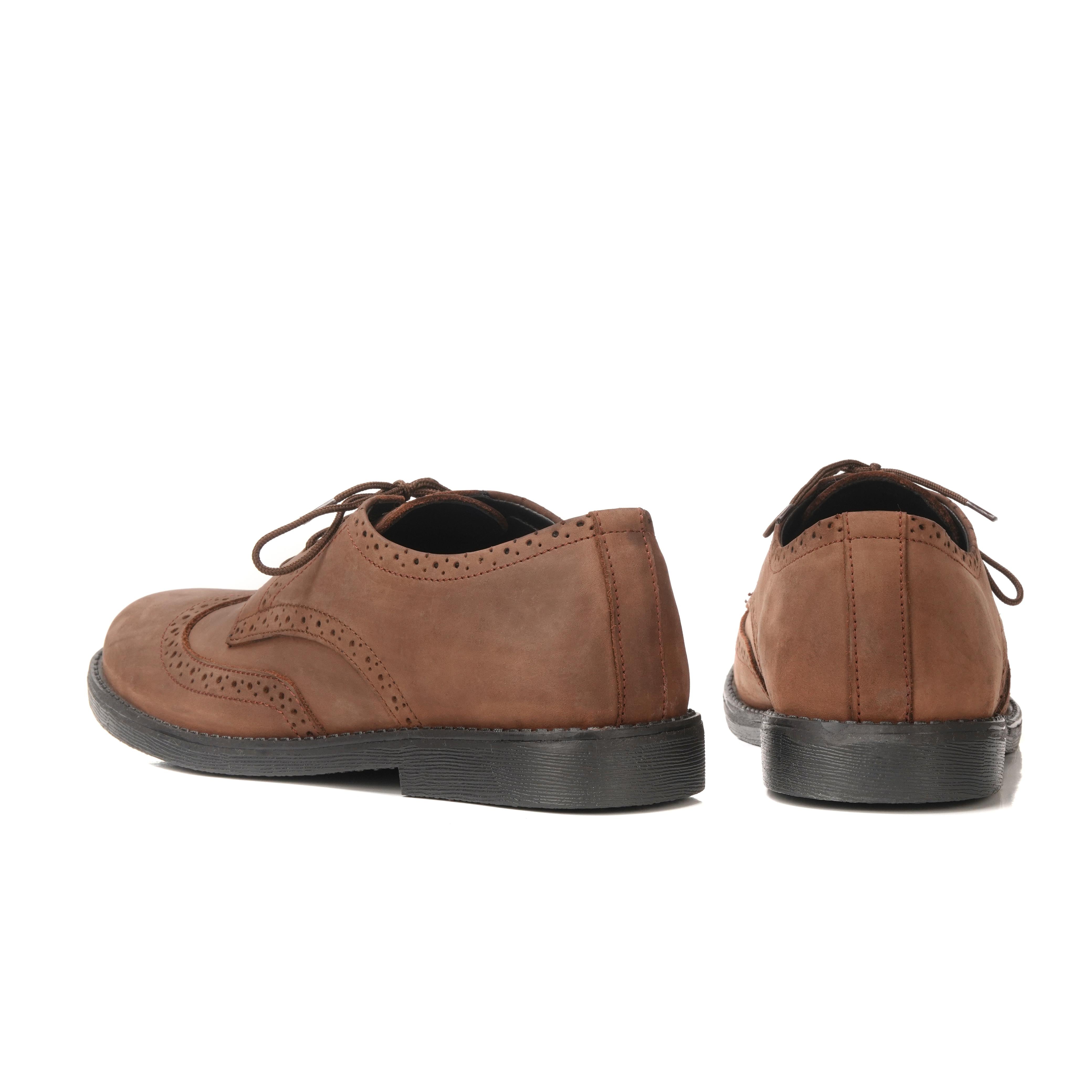 7058-Dark Oily Brown Casual Shoes - DeVogue