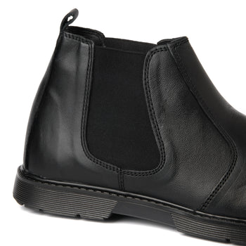 8017-Black Chelsea Boots - DeVogue