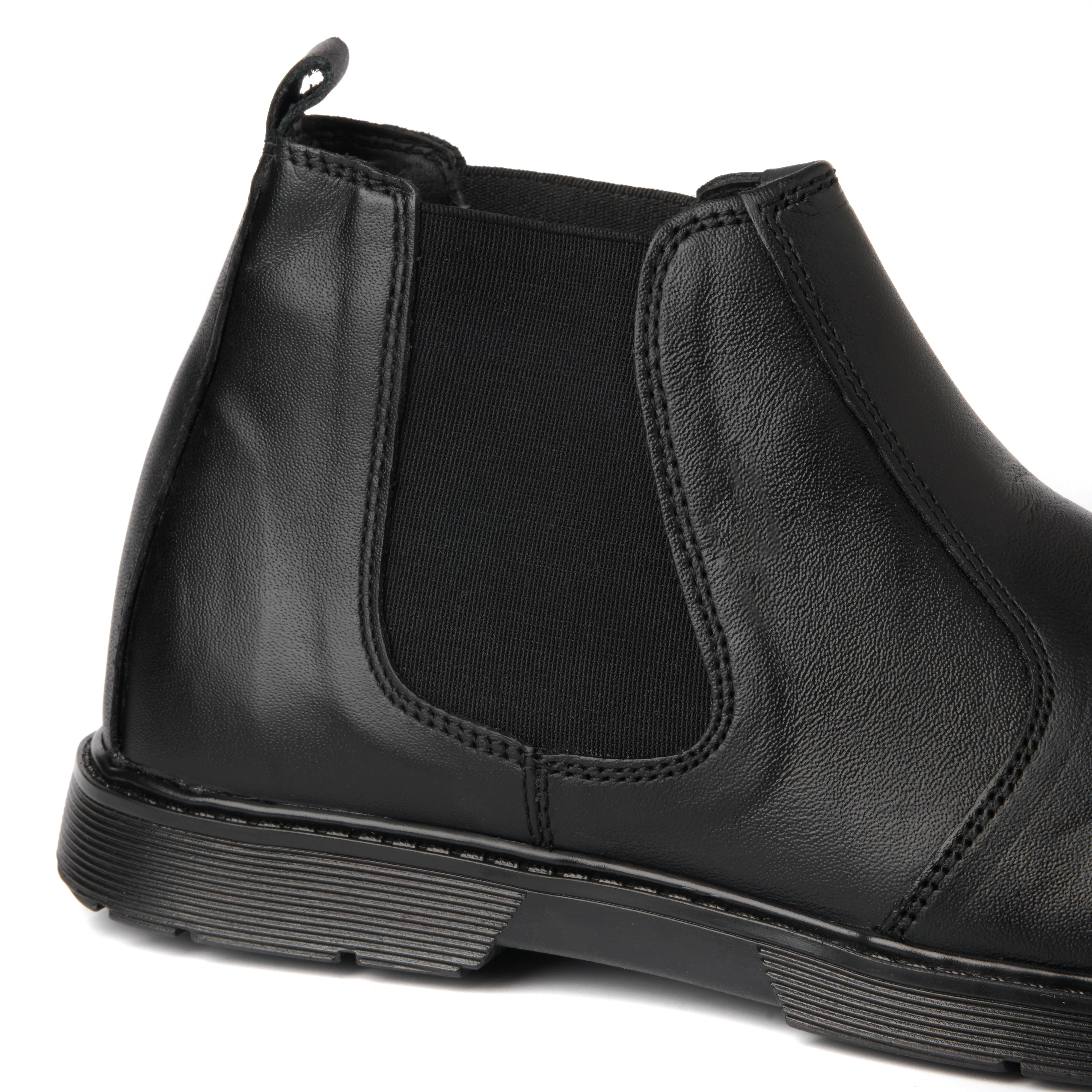 8017-Black Chelsea Boots - DeVogue
