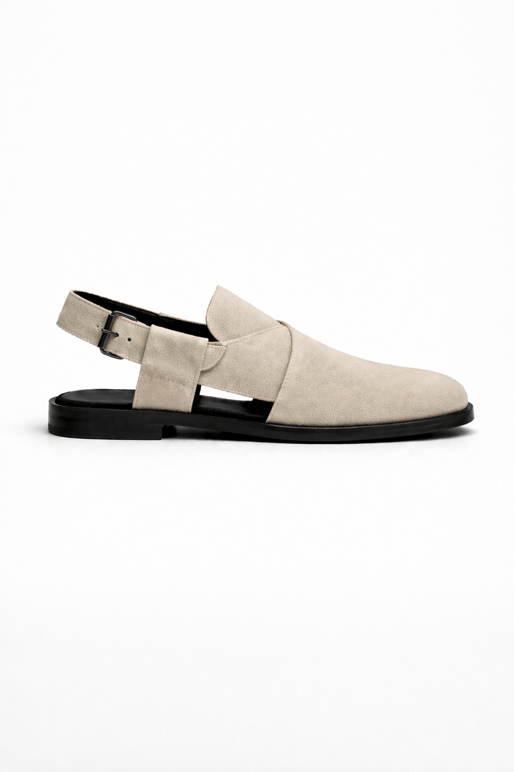 CL-04 Cream Suede Peshawari Chappal - DeVogue