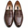 4033-Brown Soft Grain Premium Formal Leather Loafers