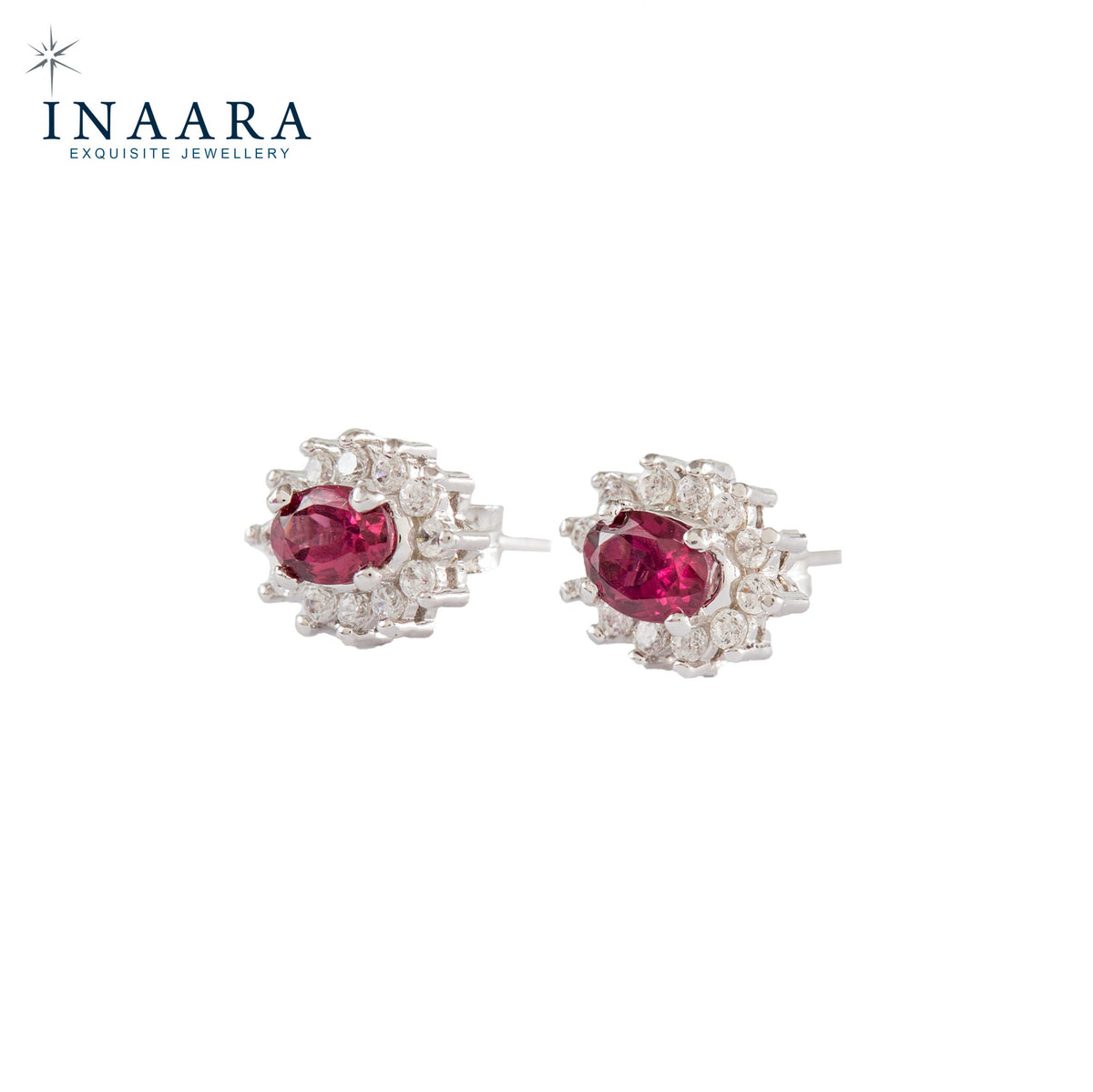 Real Ruby Earrings - Oval