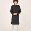 Black Cotton Casual Kurta