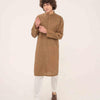 Brown Cotton Casual Kurta