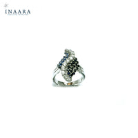 Blue Colour Leaf Ring