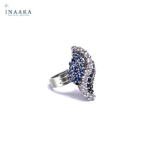 Blue Colour Leaf Ring
