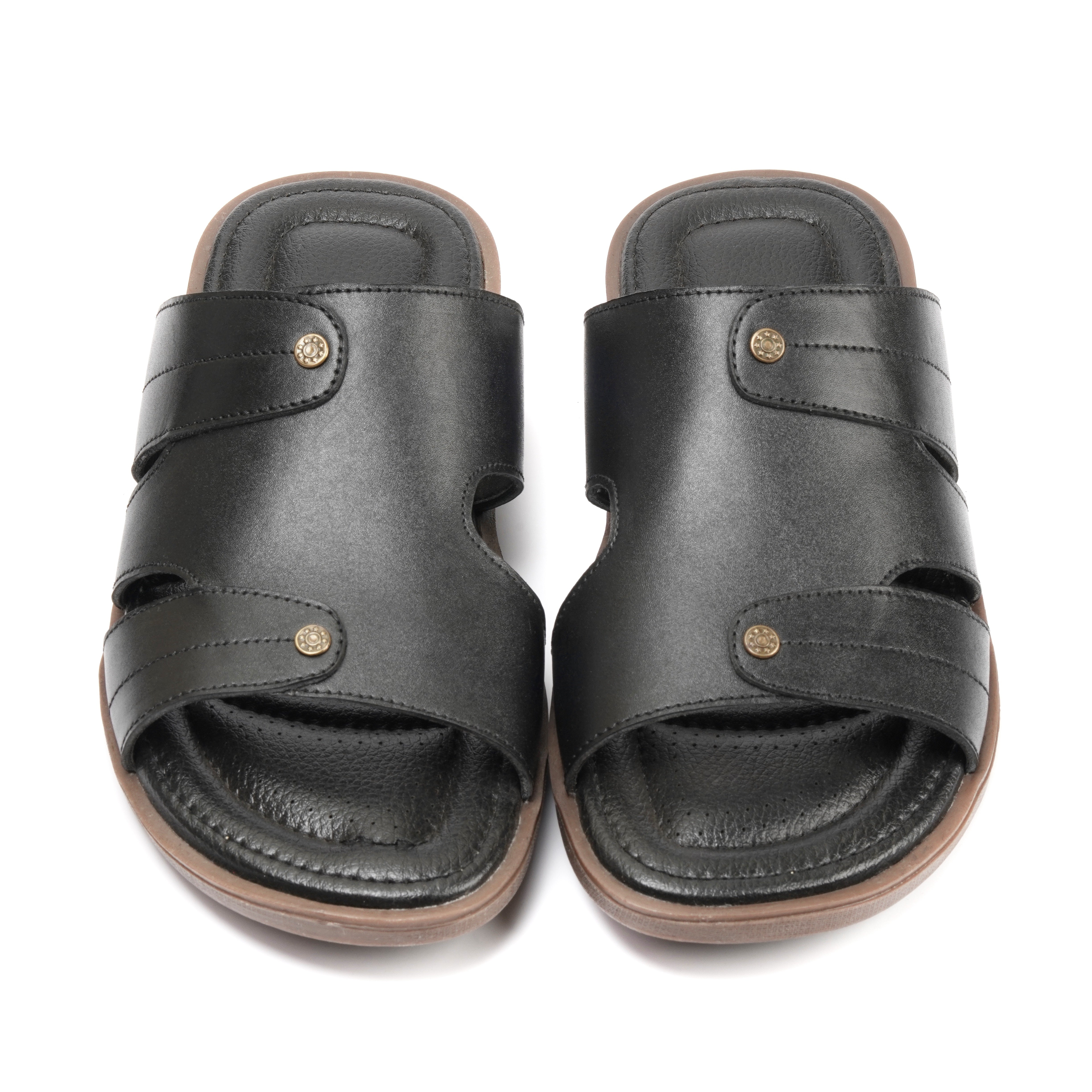 704-Black Chappal style Pure Cow Leather Shoes Trending shoes - DeVogue