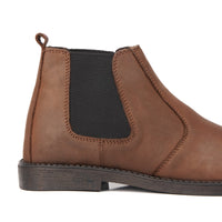 SKU:8010-Brown Cow Leather Chelsea boots - DeVogue