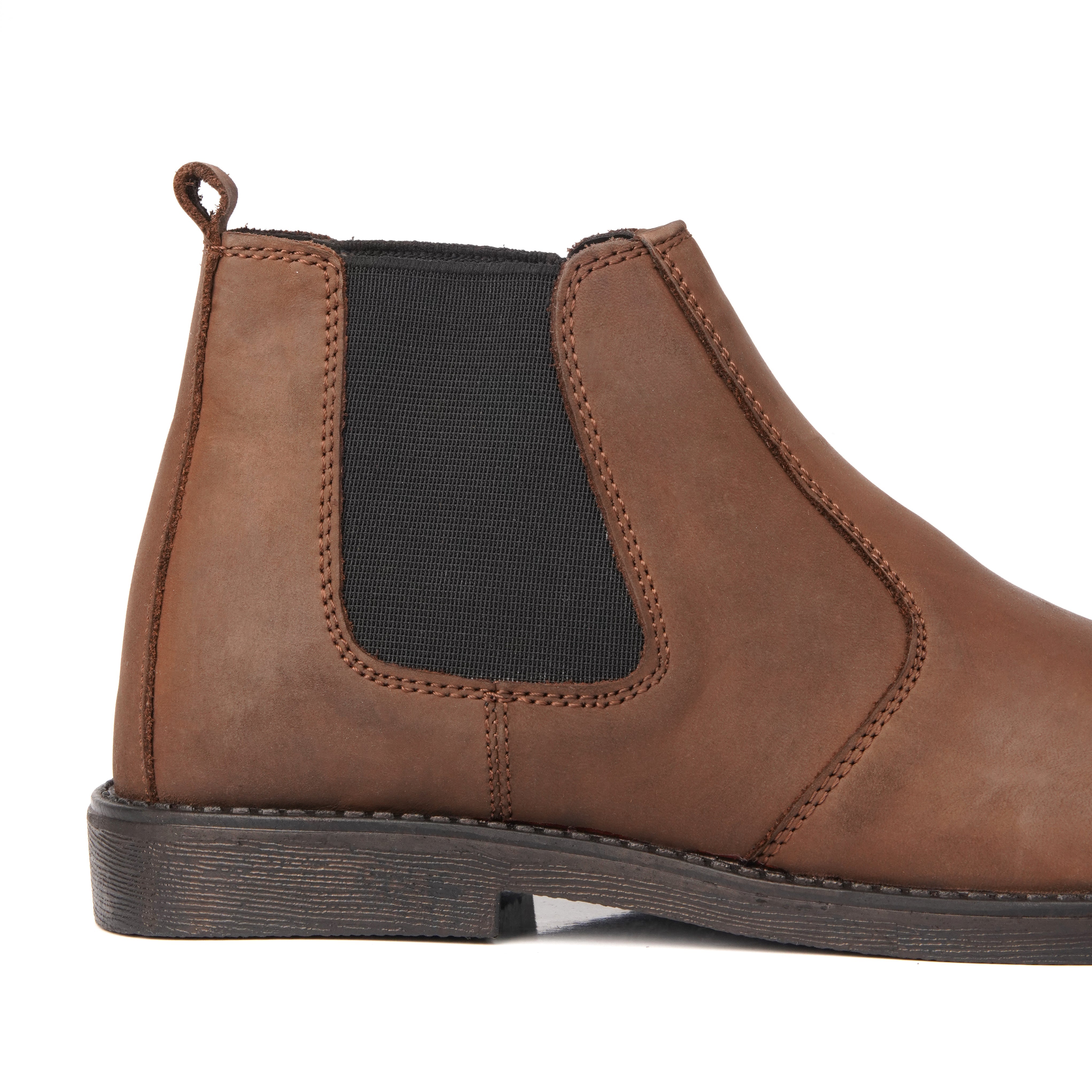 SKU:8010-Brown Cow Leather Chelsea boots - DeVogue