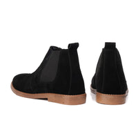 SKU:8011-Black Suede Cow Leather Chelsea boots - DeVogue