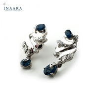Blue Sapphire Lines Earrings