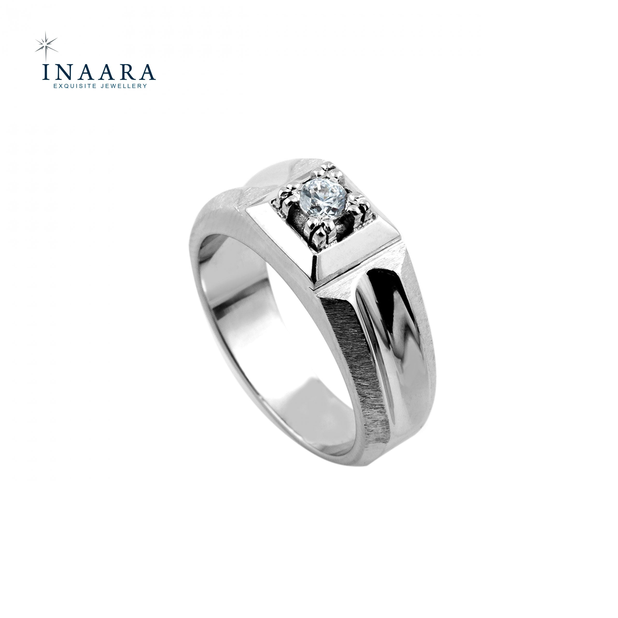 Silver Curve Solitaire Ring