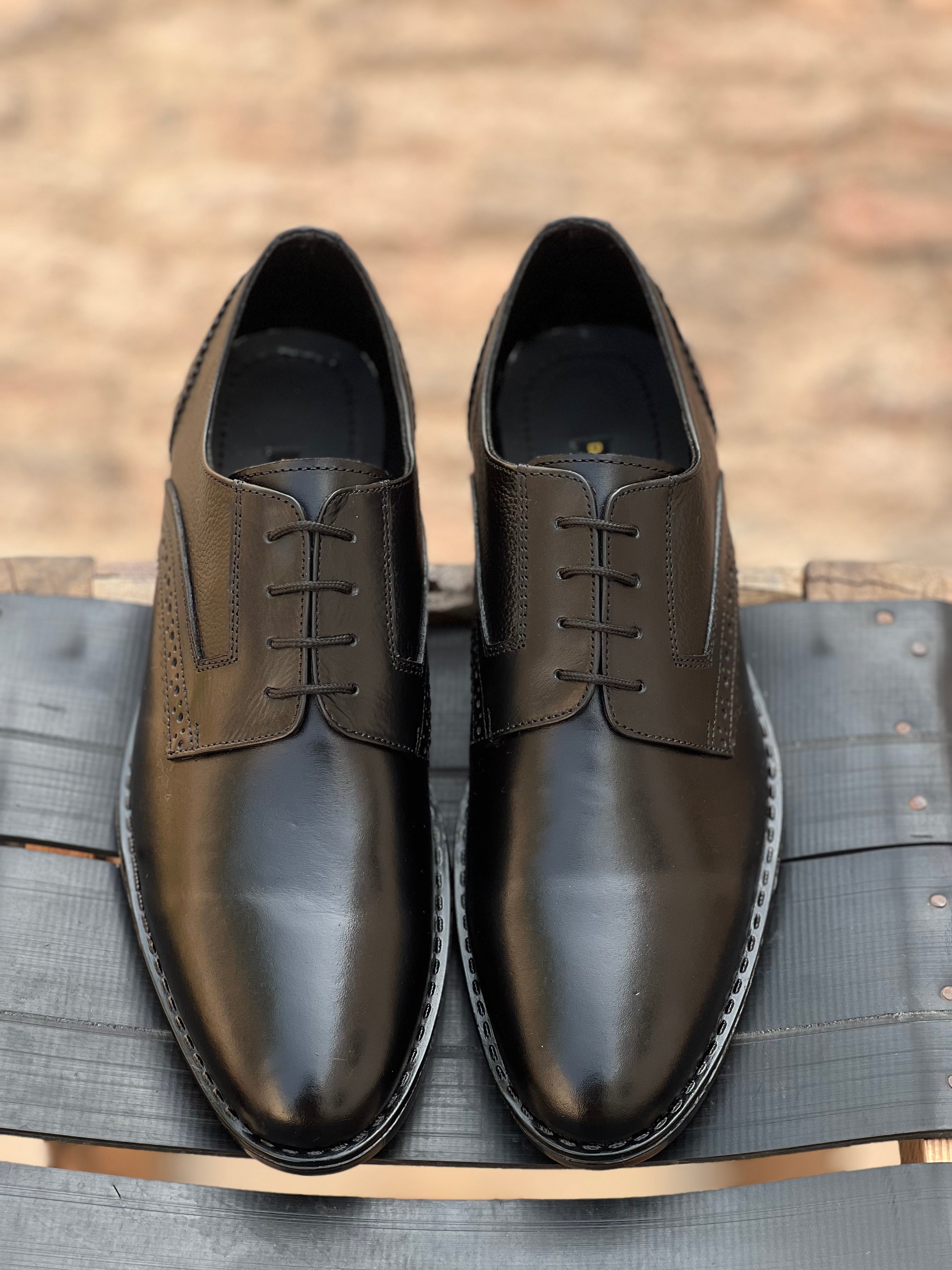 3006-Black Derby Soft Leather - DeVogue