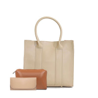 Alberta 3 Pcs Beige women's tote bag in beige by Bag X