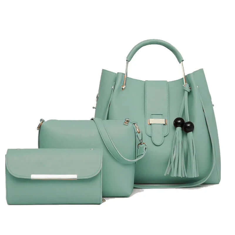 Alexa 3 Pcs Aqua Green women's crossbody bag in green by Bag X